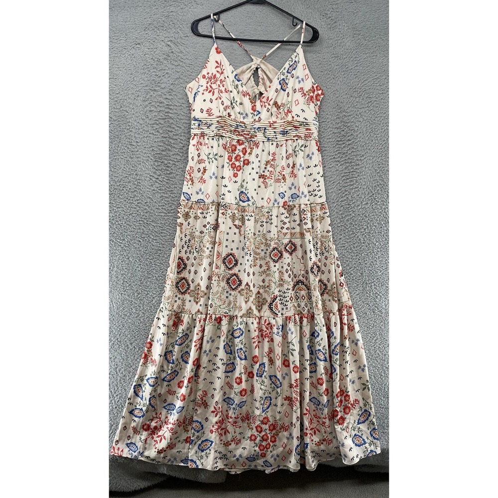 1. State Maxi Dress Womens XXL Floral Print Tiered Empire Babydoll Boho Summer